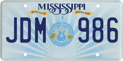 MS license plate JDM986