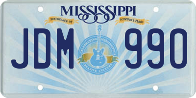 MS license plate JDM990