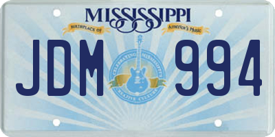 MS license plate JDM994