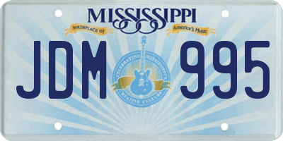 MS license plate JDM995
