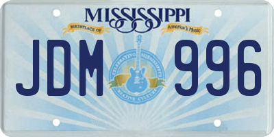 MS license plate JDM996