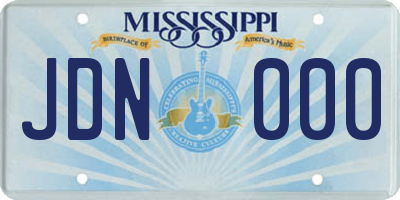 MS license plate JDN000