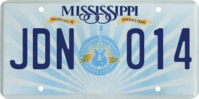 MS license plate JDN014