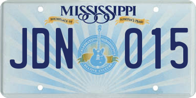 MS license plate JDN015