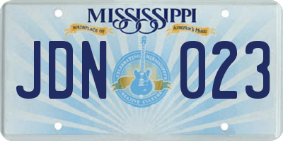 MS license plate JDN023