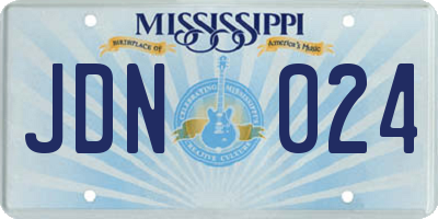 MS license plate JDN024