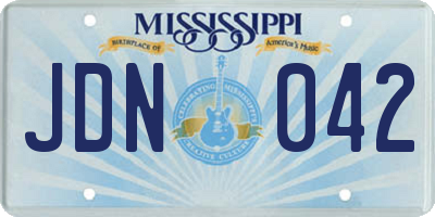 MS license plate JDN042