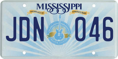 MS license plate JDN046