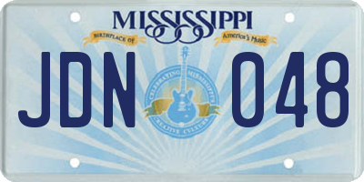 MS license plate JDN048