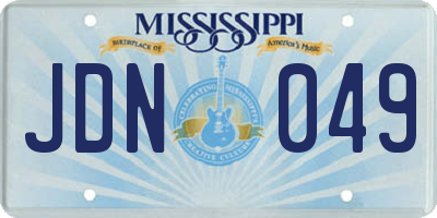 MS license plate JDN049