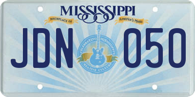 MS license plate JDN050