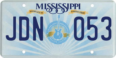 MS license plate JDN053