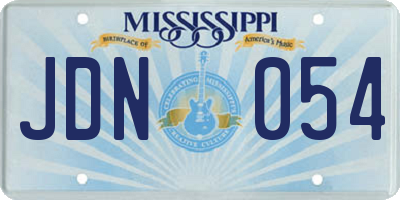 MS license plate JDN054