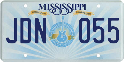 MS license plate JDN055