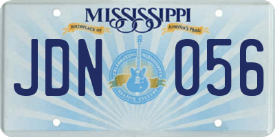 MS license plate JDN056