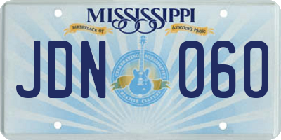 MS license plate JDN060