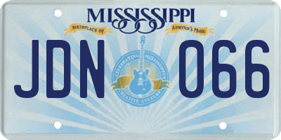 MS license plate JDN066