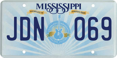 MS license plate JDN069