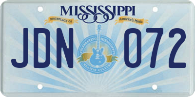 MS license plate JDN072