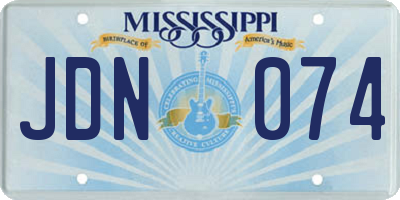 MS license plate JDN074