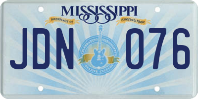 MS license plate JDN076
