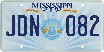 MS license plate JDN082