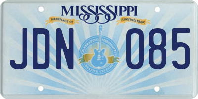 MS license plate JDN085