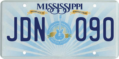MS license plate JDN090