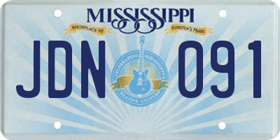 MS license plate JDN091