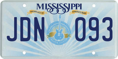 MS license plate JDN093