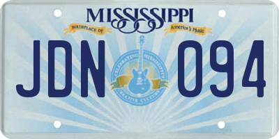 MS license plate JDN094