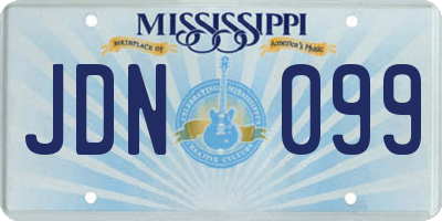 MS license plate JDN099