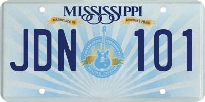 MS license plate JDN101