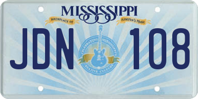 MS license plate JDN108