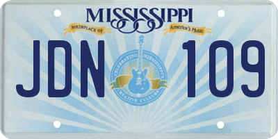 MS license plate JDN109