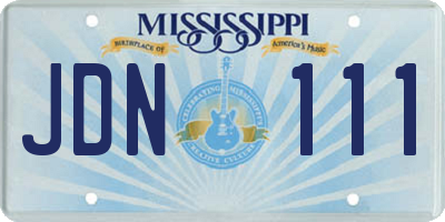 MS license plate JDN111