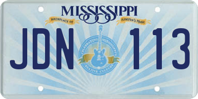 MS license plate JDN113
