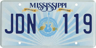 MS license plate JDN119