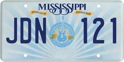 MS license plate JDN121