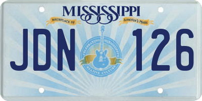 MS license plate JDN126