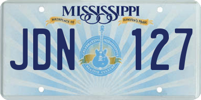 MS license plate JDN127