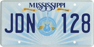 MS license plate JDN128