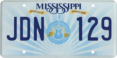 MS license plate JDN129
