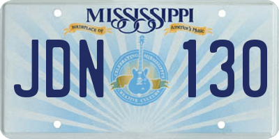 MS license plate JDN130