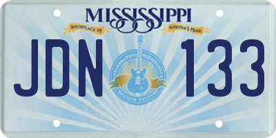 MS license plate JDN133