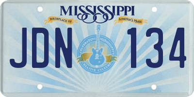 MS license plate JDN134