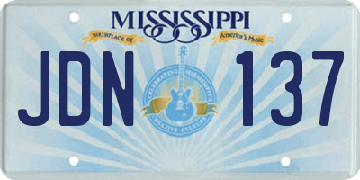MS license plate JDN137