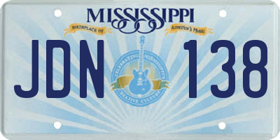 MS license plate JDN138