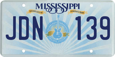 MS license plate JDN139