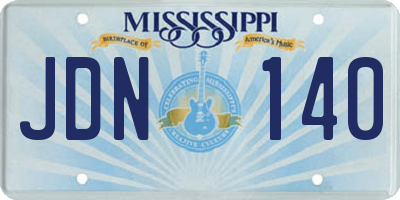 MS license plate JDN140